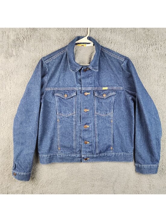 Wrangler Other - VTG Wrangler Rustler 80's Denim Jacket Tag Large Fit Med USA Made 13oz Trucker